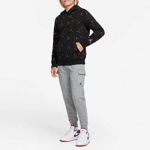 Kids Jordan Jumpman Hoodie Black Red Logo Print Size Large (12–13Y)